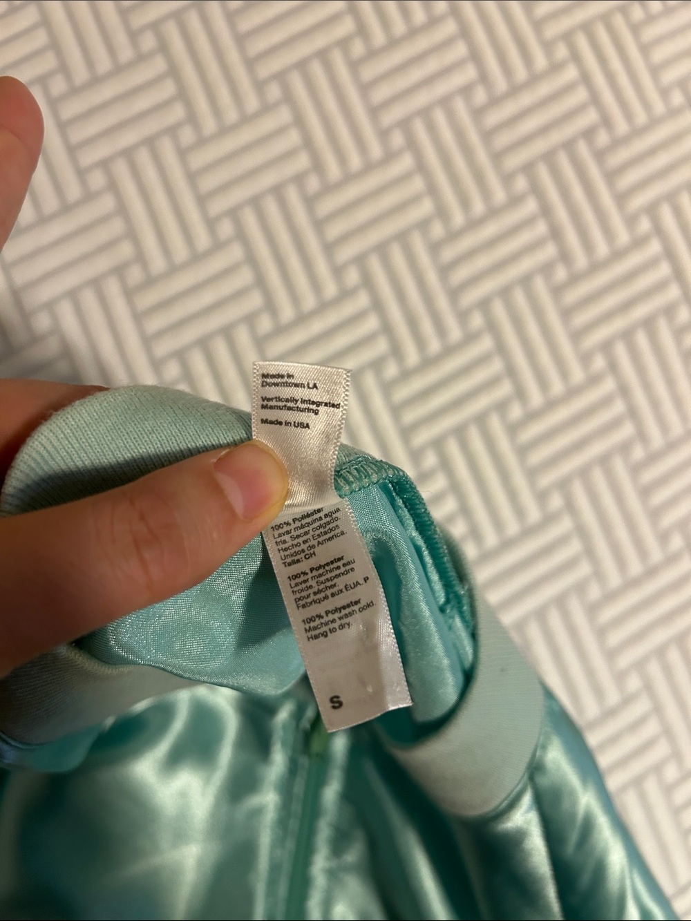 Vintage American Apparel Mint Satin Bomber Jacket - Picture 5 of 6